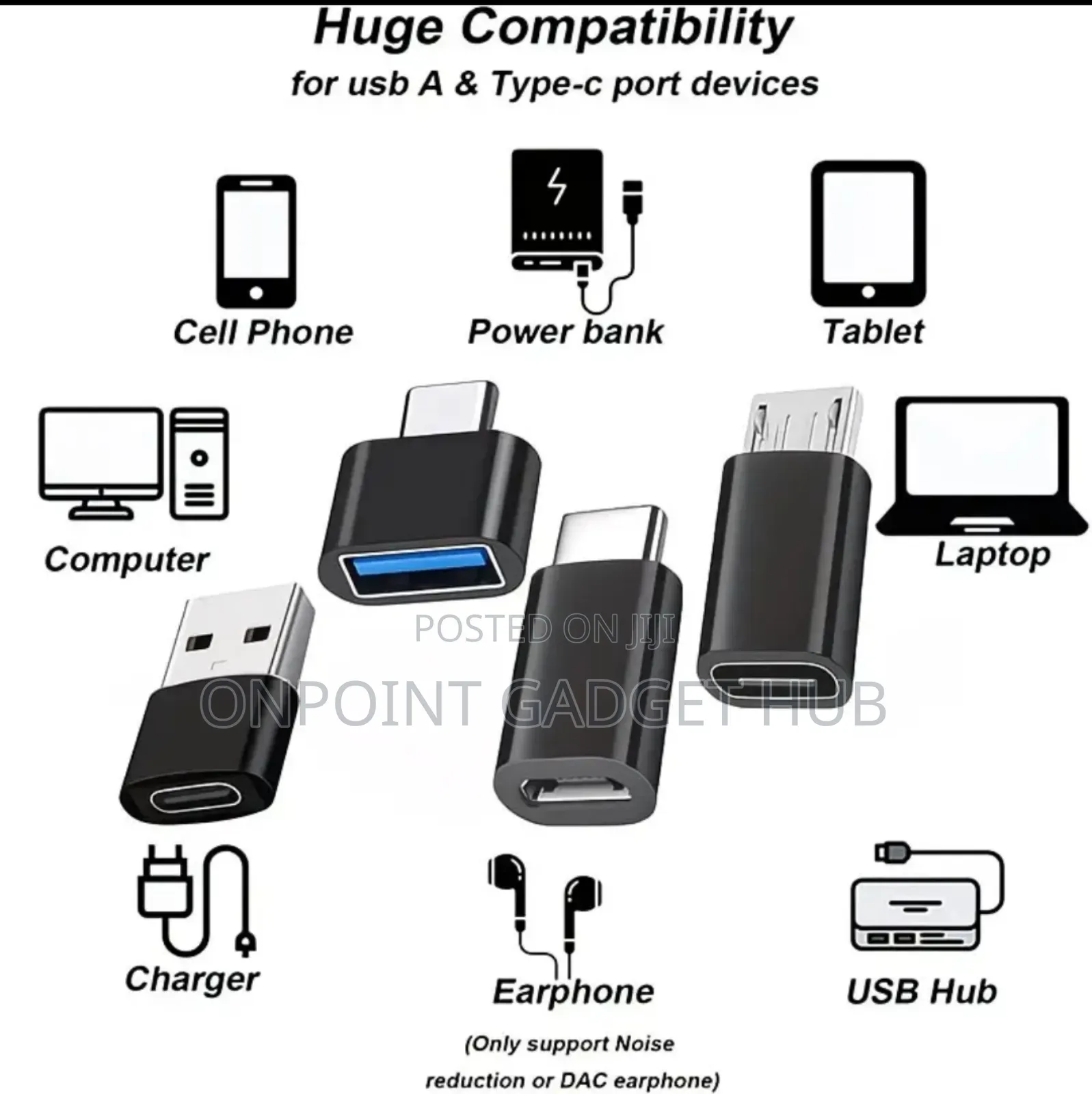 Usb Adapter, Type A, B And C