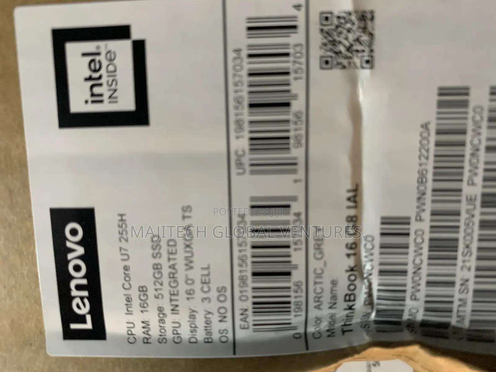 New Laptop Lenovo 16GB Intel Core Ultra 7 SSD 512GB