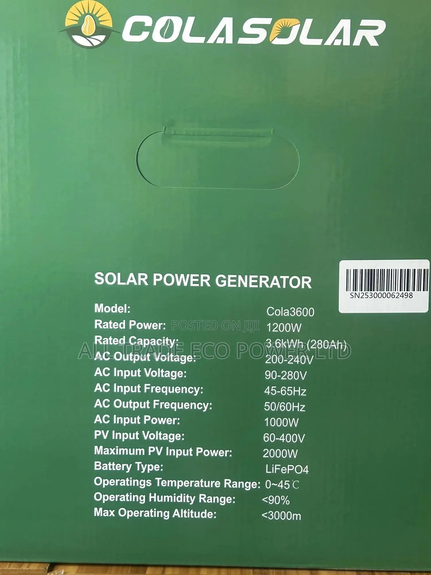 Colasolar 3600 Solar Generator