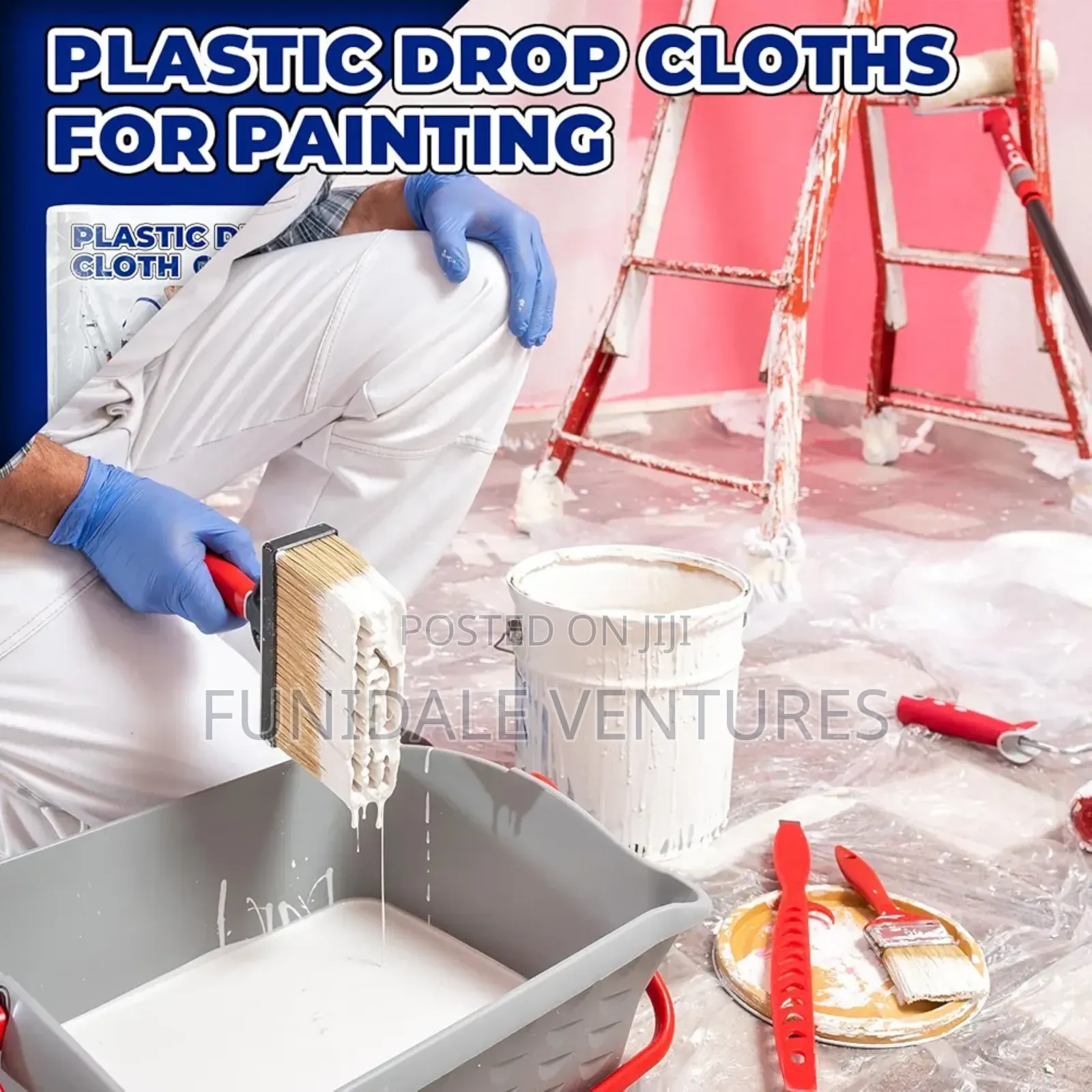 12 X 9 Ft Xl Disposable Plastic Drop Cloths for Painting Protection