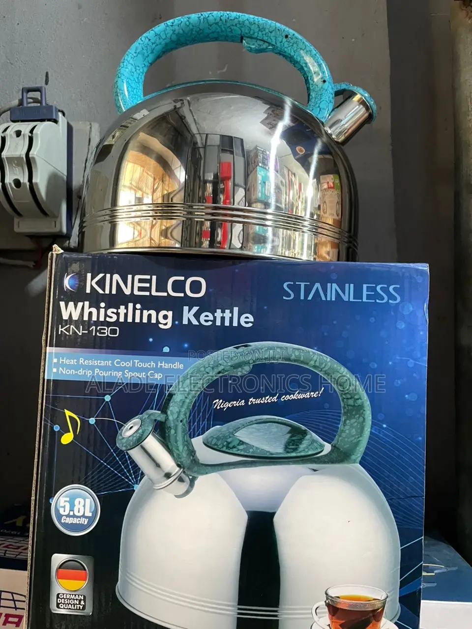Kinelco Whistling Kettle. 5.8ltrs. (High Quality Stainless )