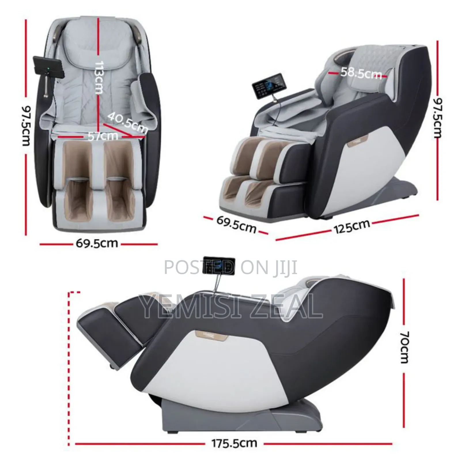 Adjustable 4d Massager Chair With Full Adjustable and Water Bottle