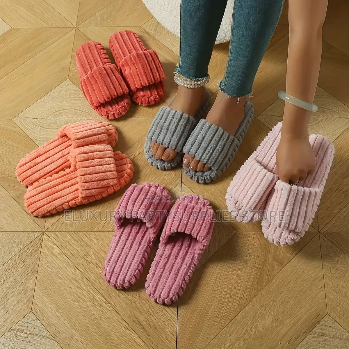 Cute Stripe Room Slippers