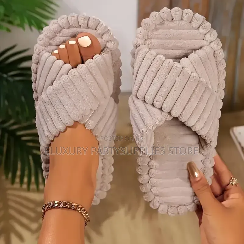 Stripes Cross Bridal Slides/ Slippers