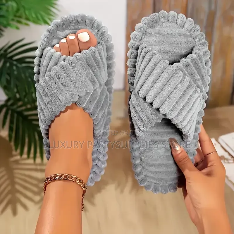 Stripes Cross Bridal Slides/ Slippers