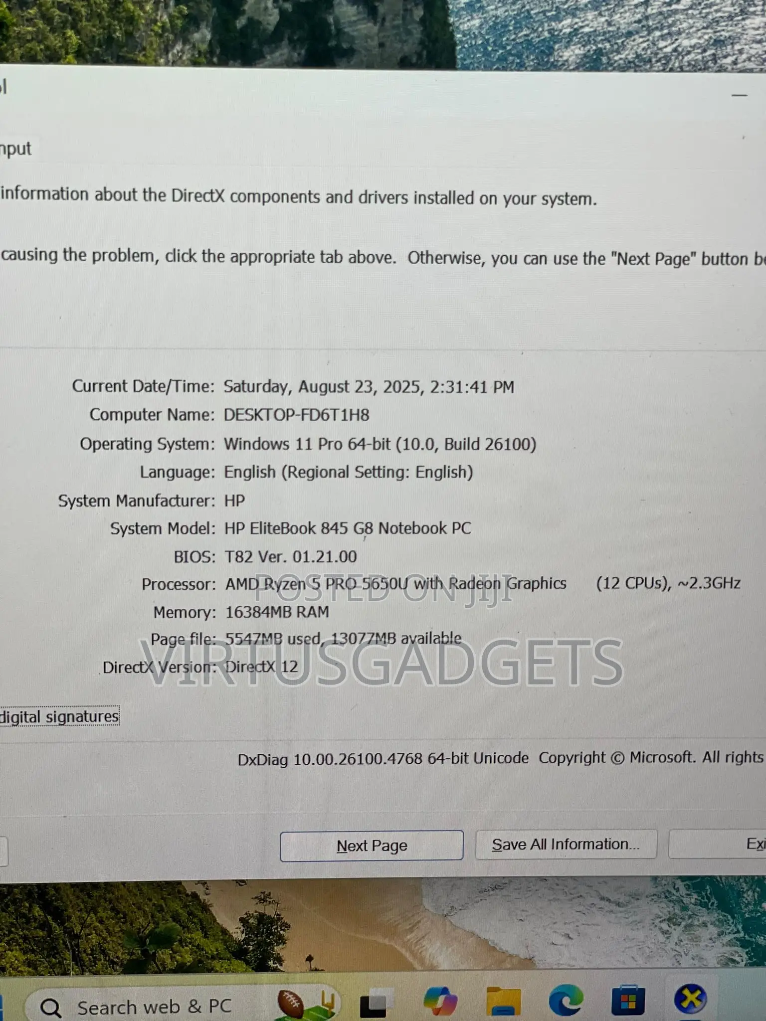 Laptop HP EliteBook 845 G8 16GB AMD Ryzen 5 SSD 256GB