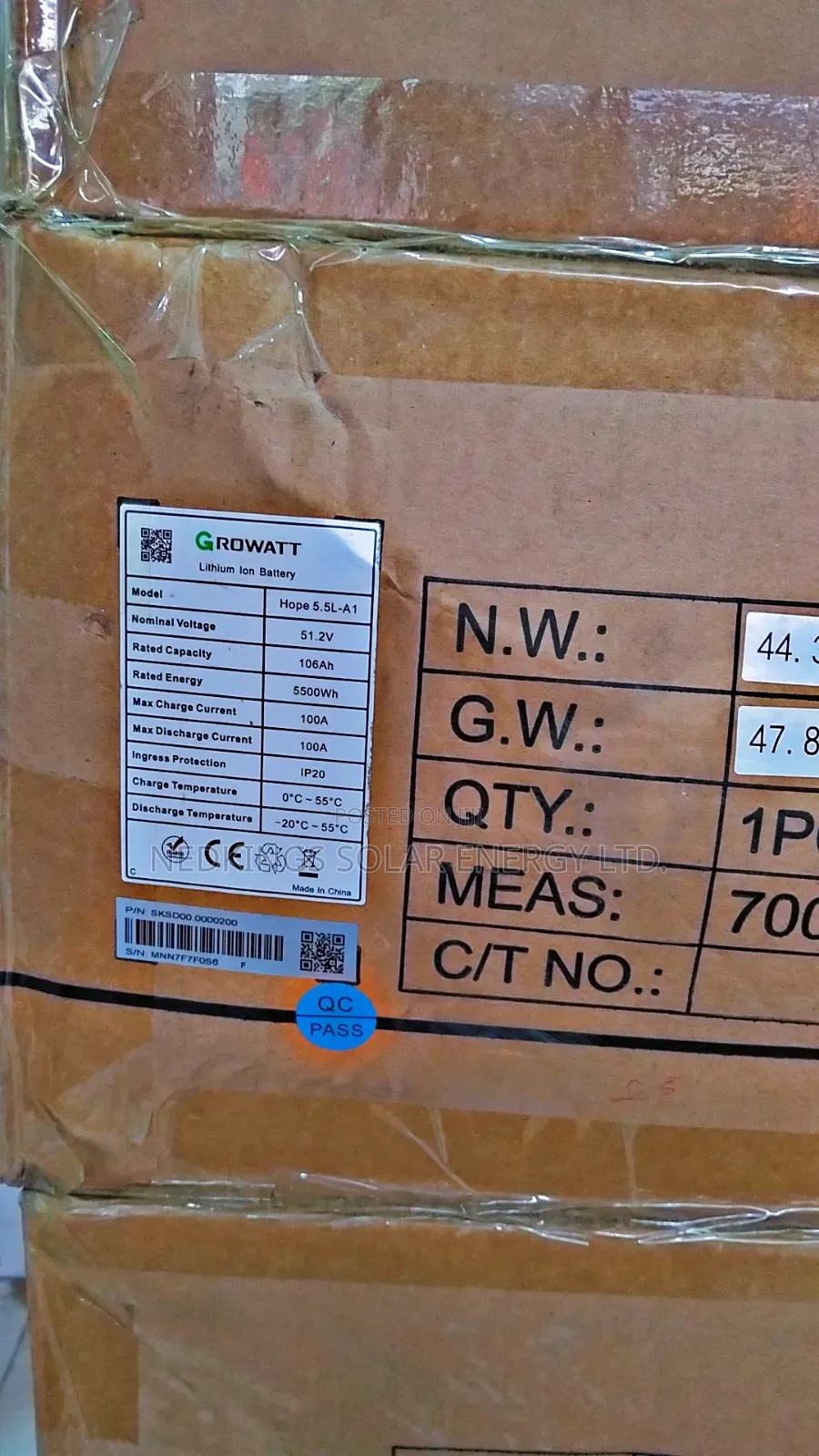 Growatt 5.5kwh 48v Lithium Battery