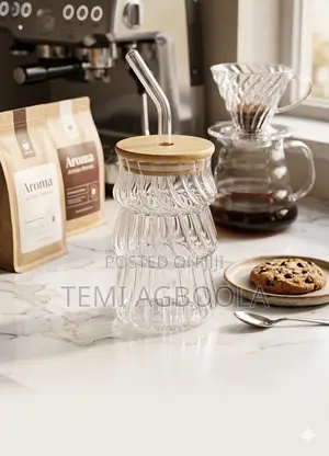 500ml Bamboo Cover Jar With Straw