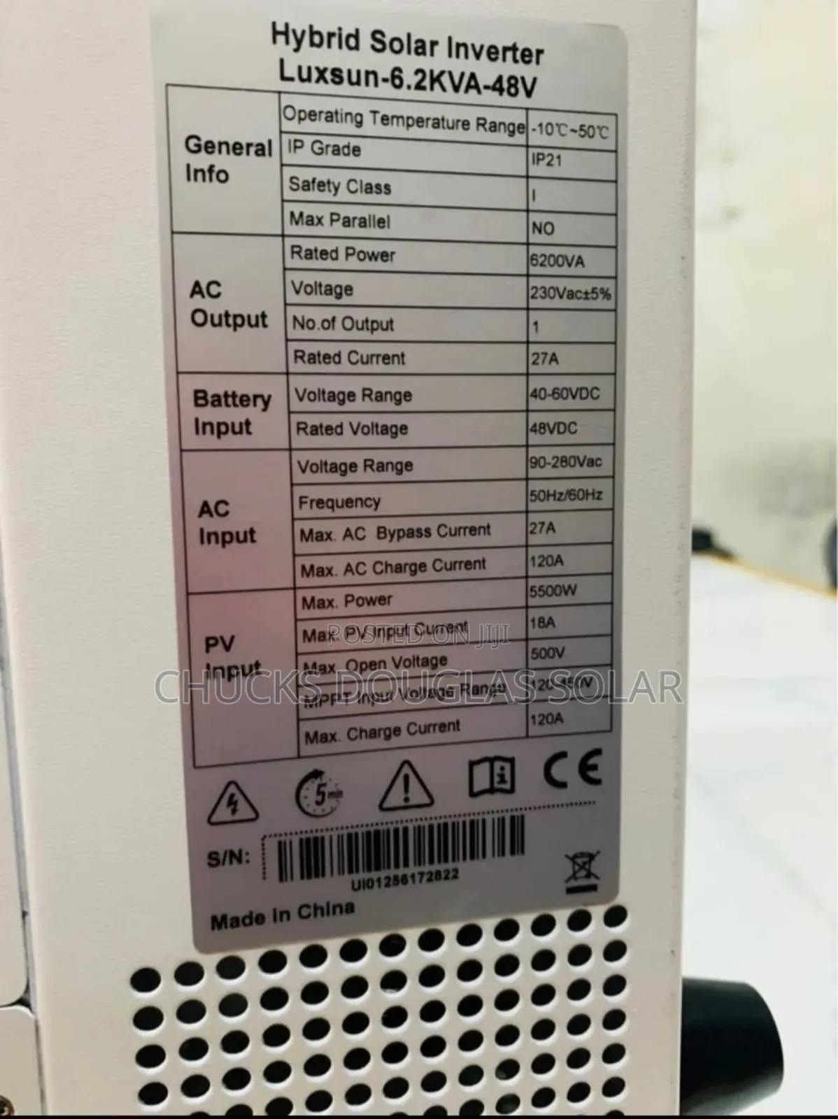 Luxsun 6.2kva 48v Hybrid Inverter