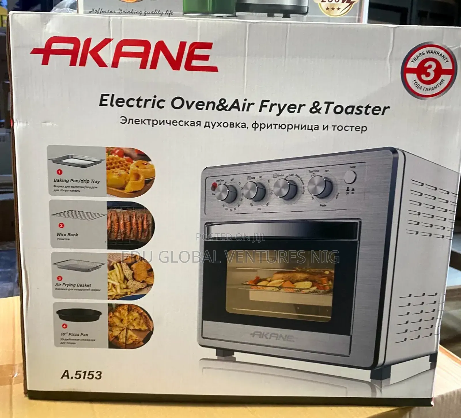 Akane 25litres Manual Design Airfryer, Electric Oven Toaster.