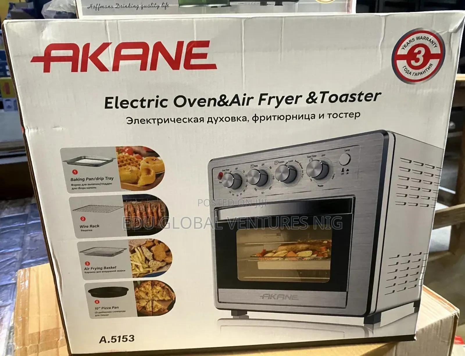 Akane 25litres Manual Design Airfryer, Electric Oven Toaster.