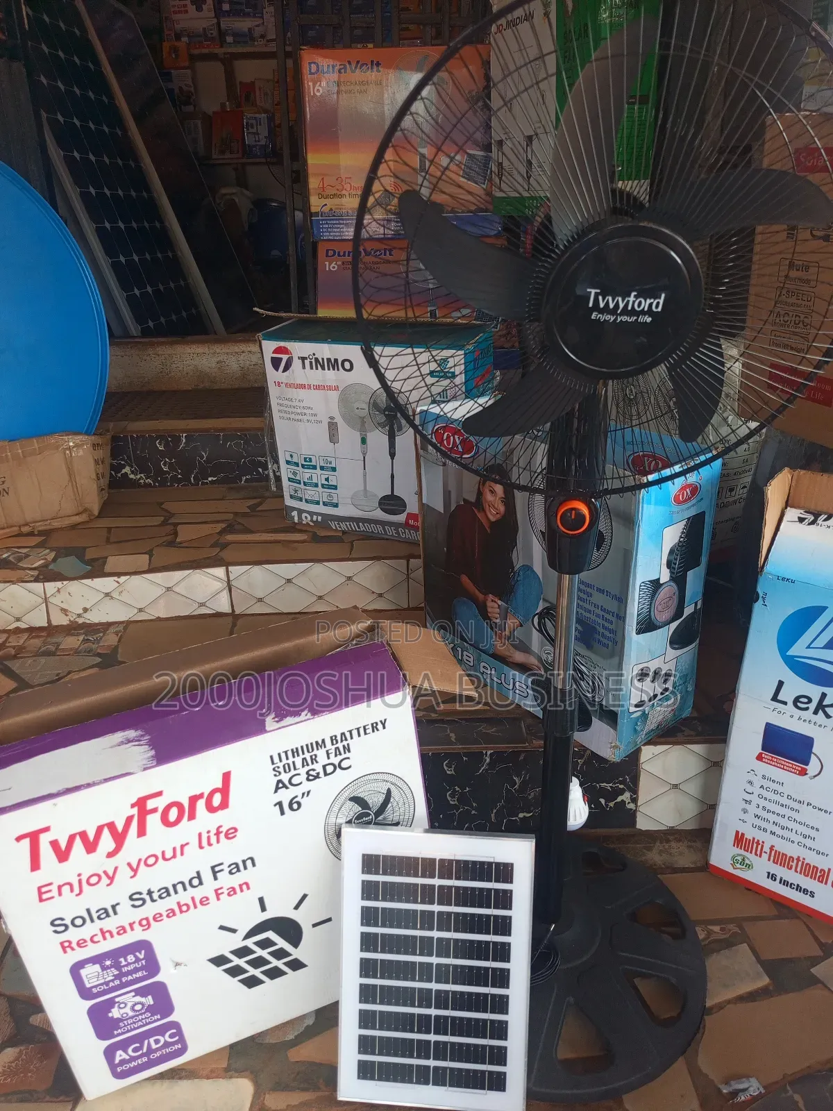 Tvvyford Solar and Rechargeable Fan