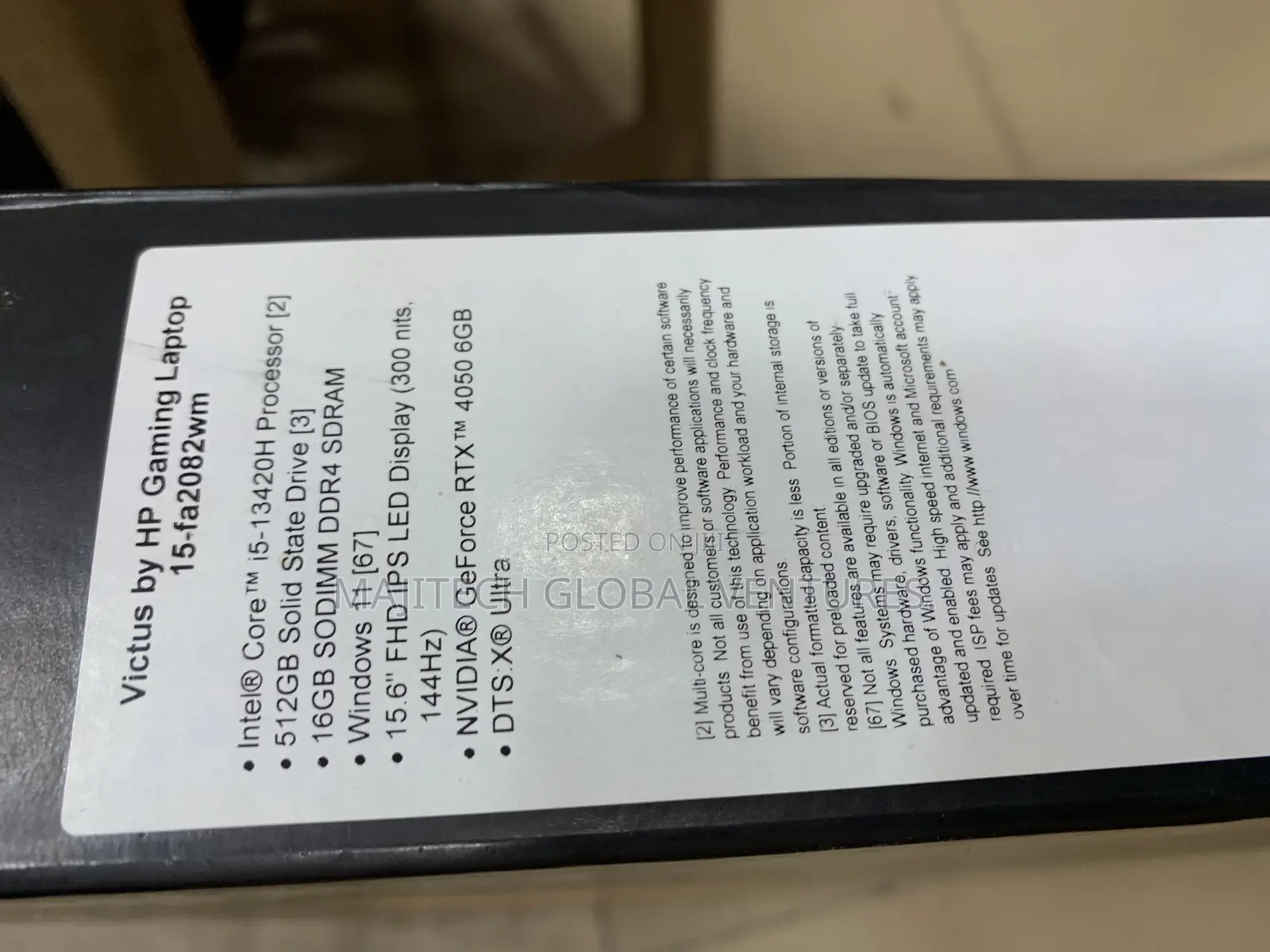 New Laptop HP Victus 15 16GB Intel Core i5 SSD 512GB