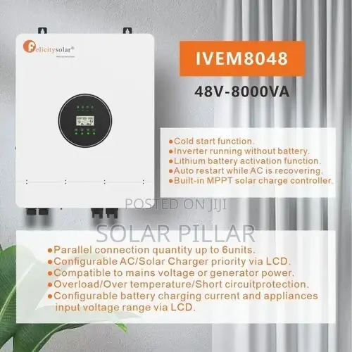 Felicity Solar 8kva 48v Hybrid Inverter Inbuilt 10000w MPPT Controller