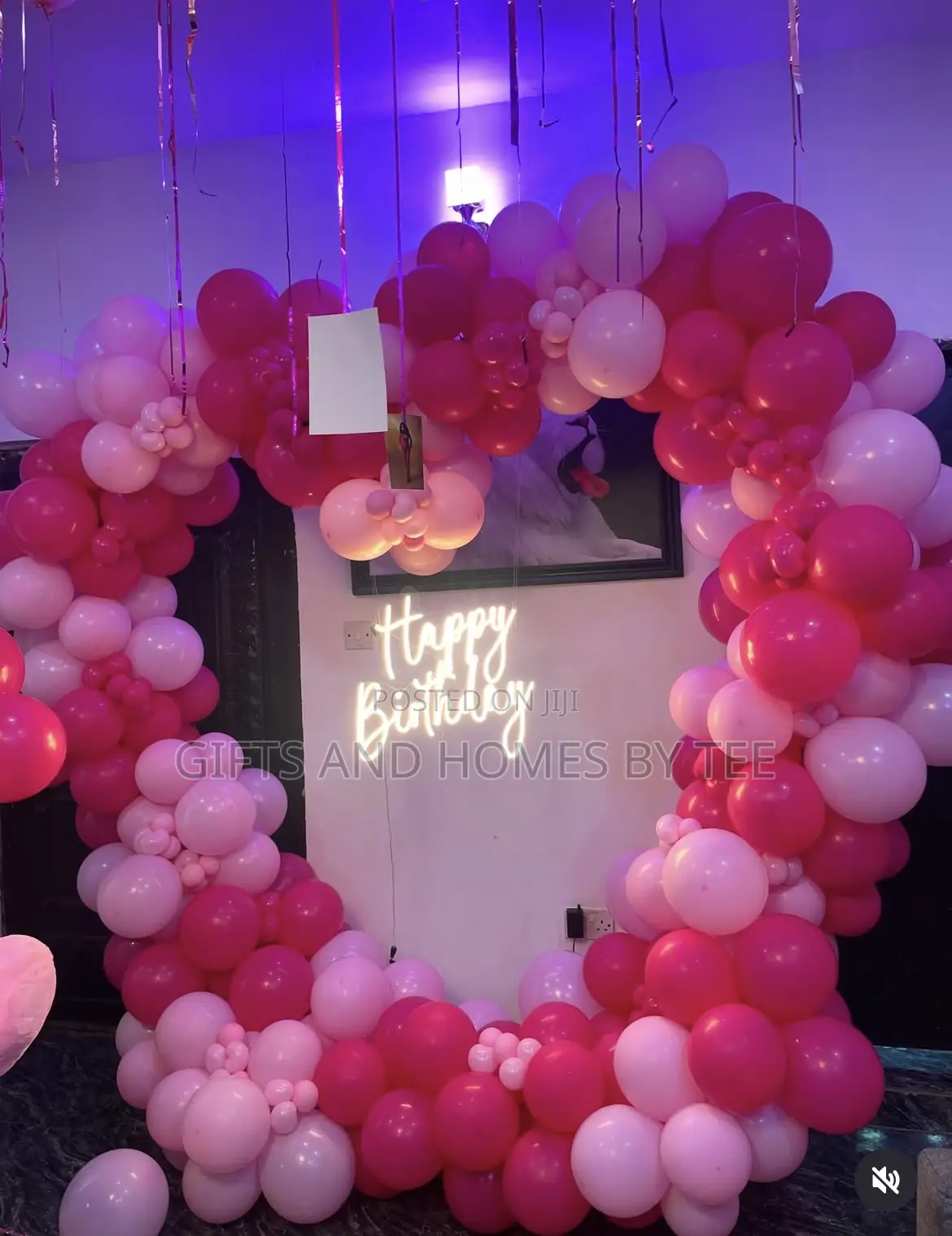 Pink Themed Love Arch Birthday Decor