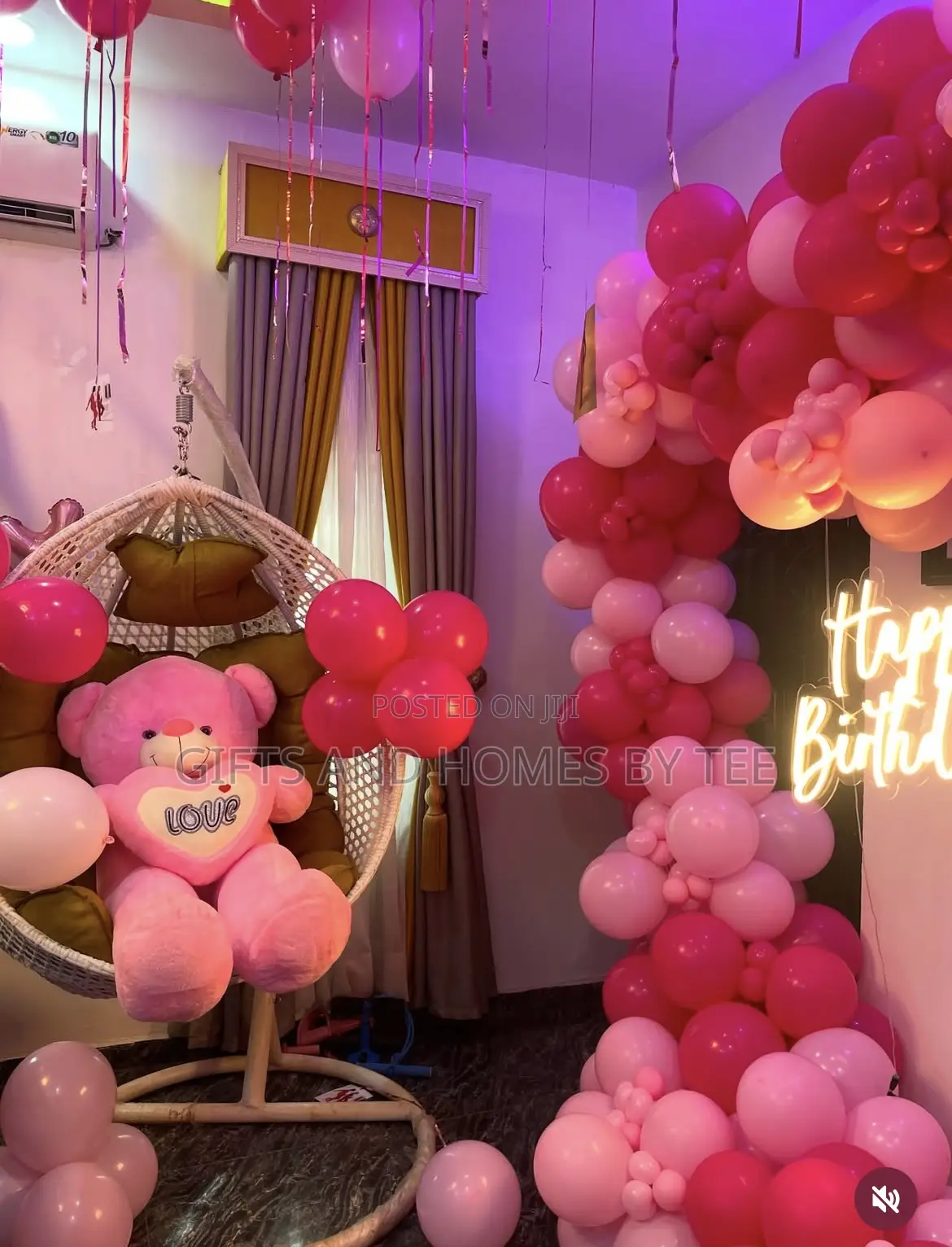 Pink Themed Love Arch Birthday Decor