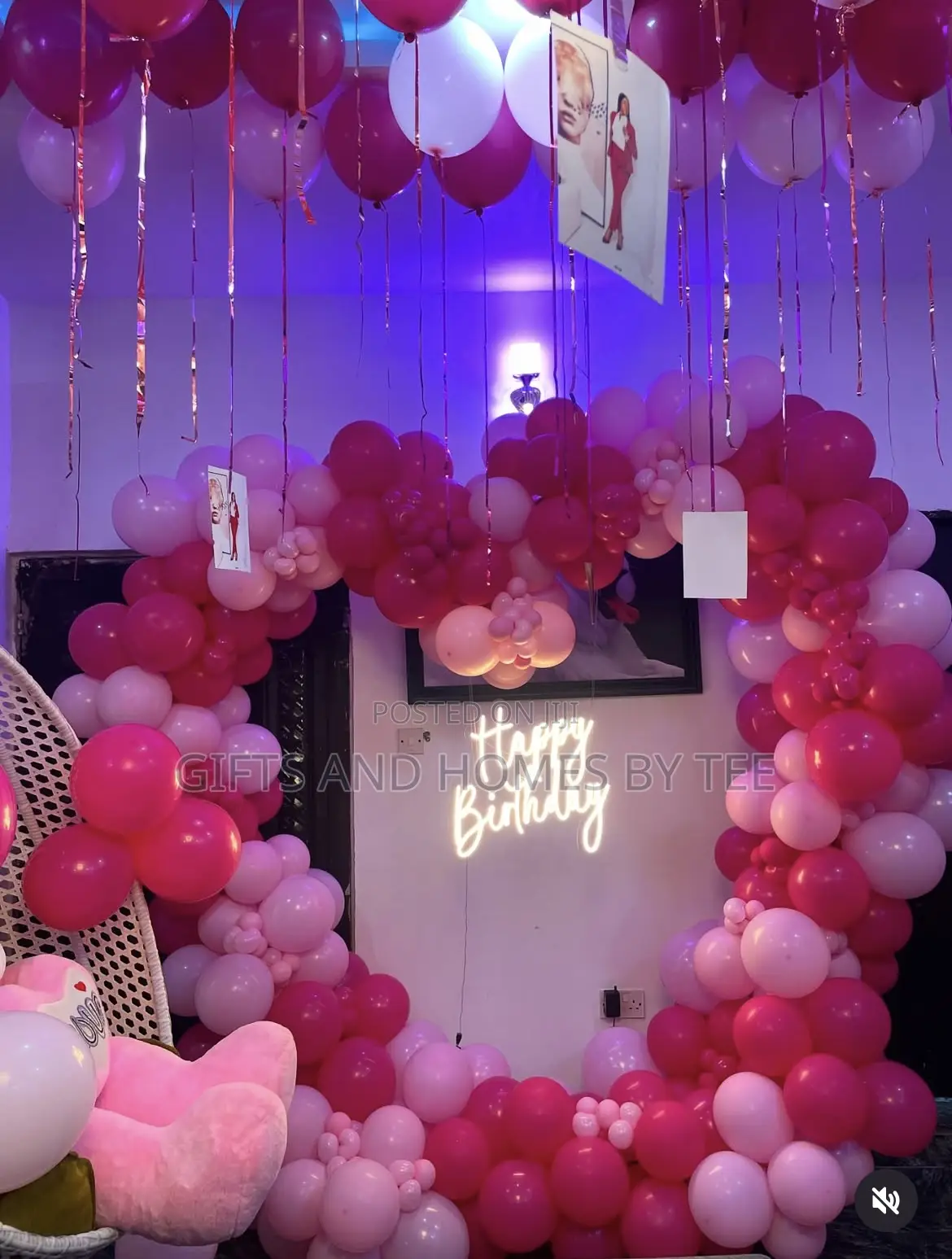 Pink Themed Love Arch Birthday Decor