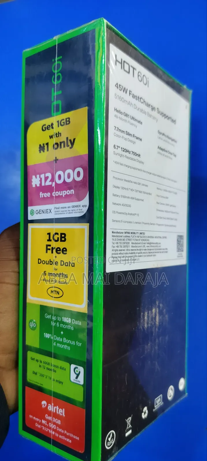 New Infinix Hot 60i 128 GB Black