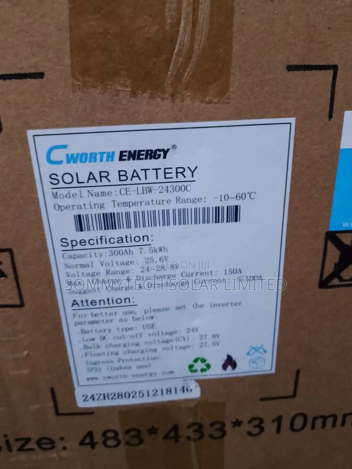 7.5kwh_24v Cworth Ion Battery