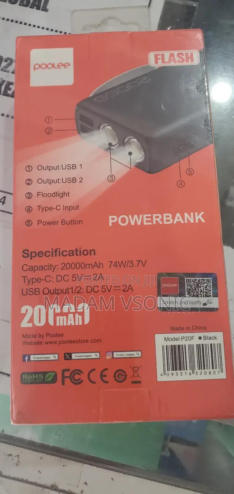 Poolee 20,000mah Powerbank