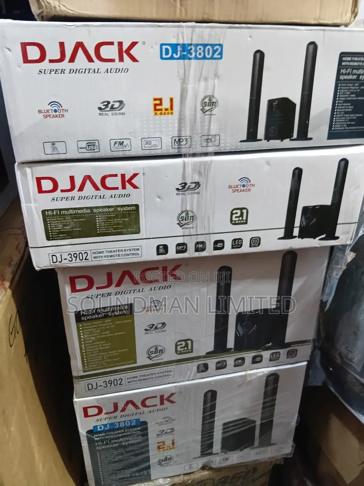 Djack 2.1 X-Bass Home Theatre Sound System Dj-3802 / Dj-3902