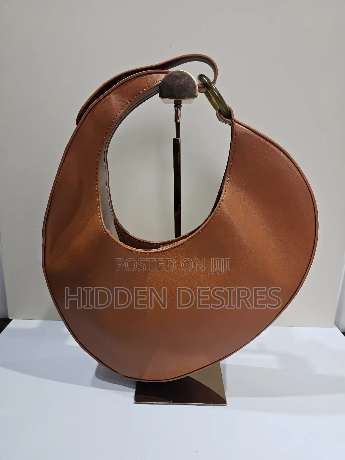 Tessa Cresent Shaped Handbag- Brown