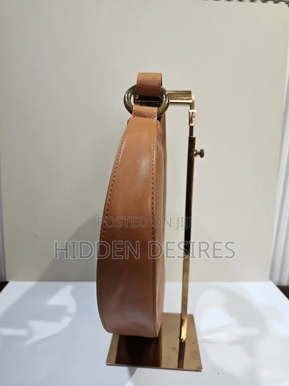 Tessa Cresent Shaped Handbag- Brown