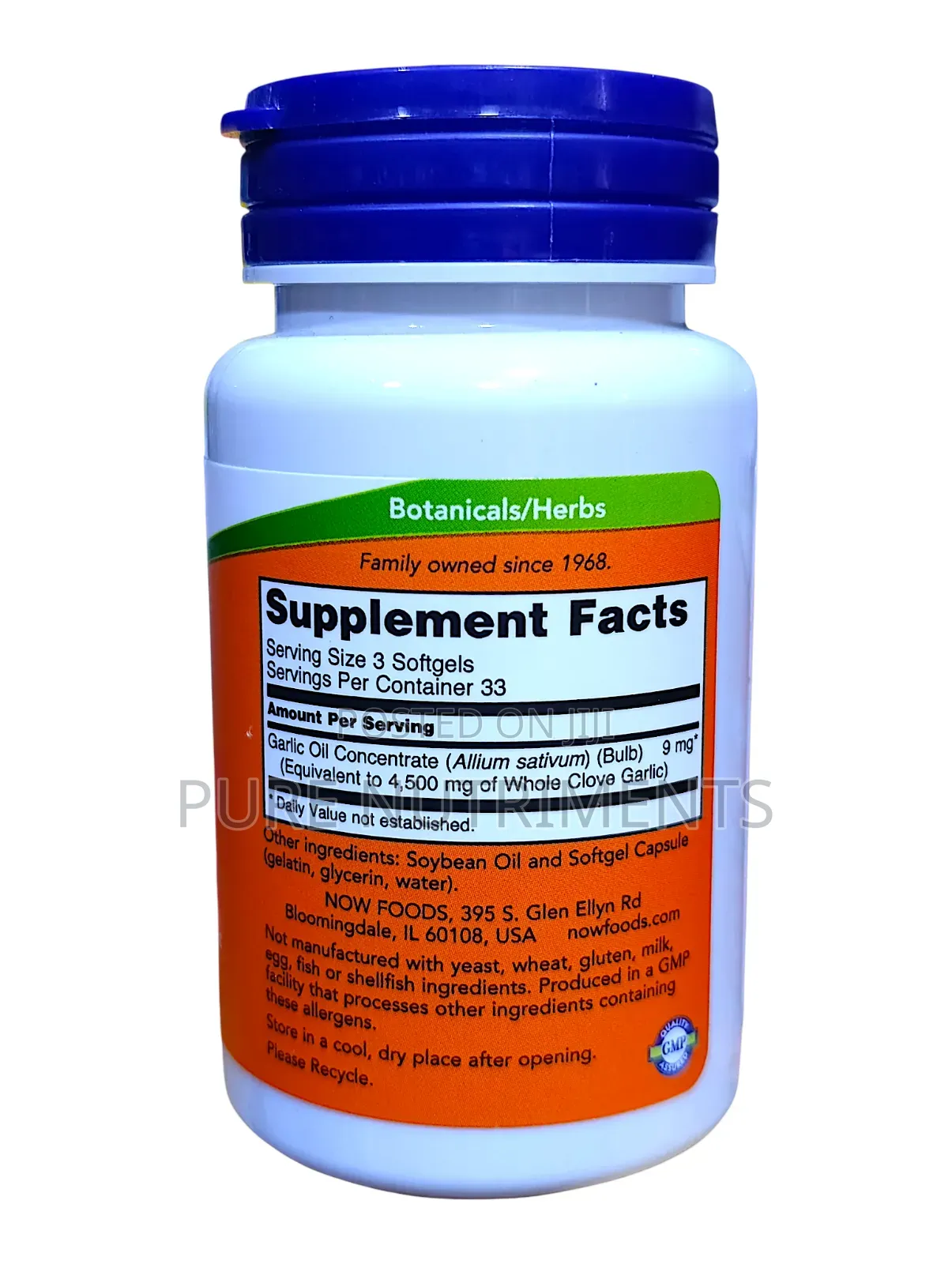 Now Garlic Oil 1500mg 100 Softgels