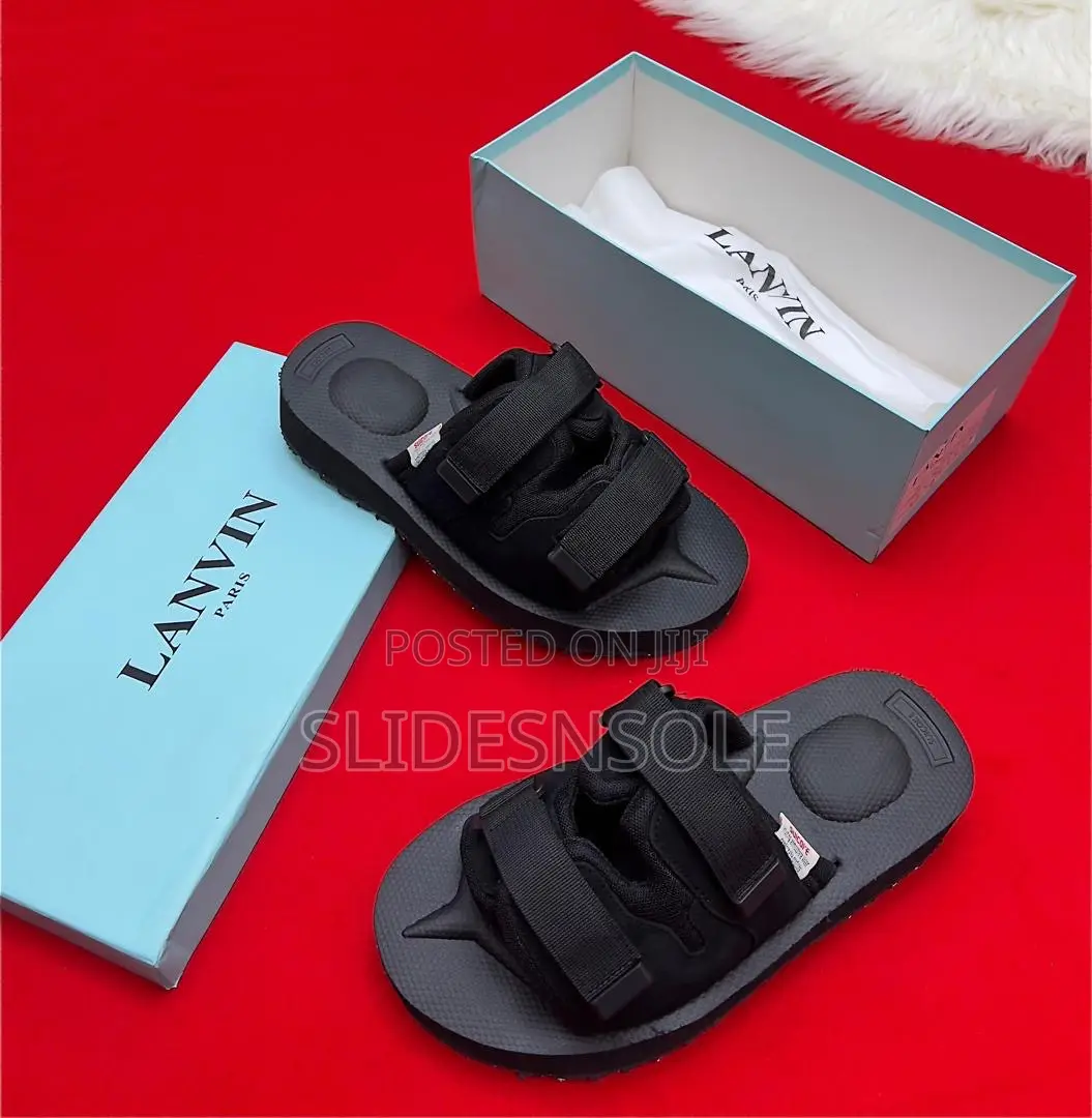 Lanvin Paris Adjustable Double-Strap Luxury Slid