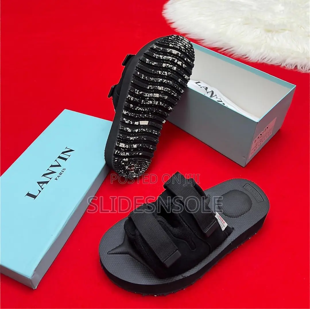 Lanvin Paris Adjustable Double-Strap Luxury Slid