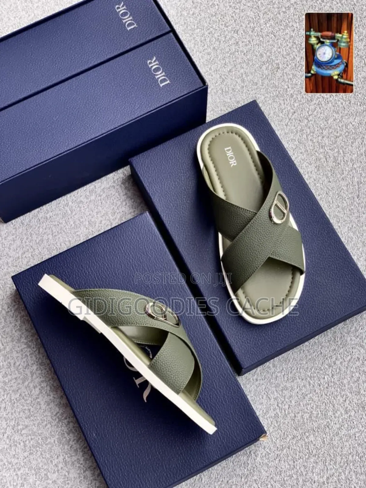 Plain Dior Cross Pam Slippers Size 40-46
