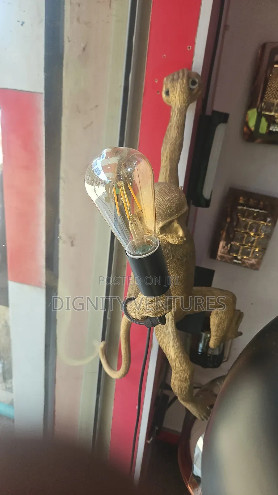 Resin Monkey Lamp