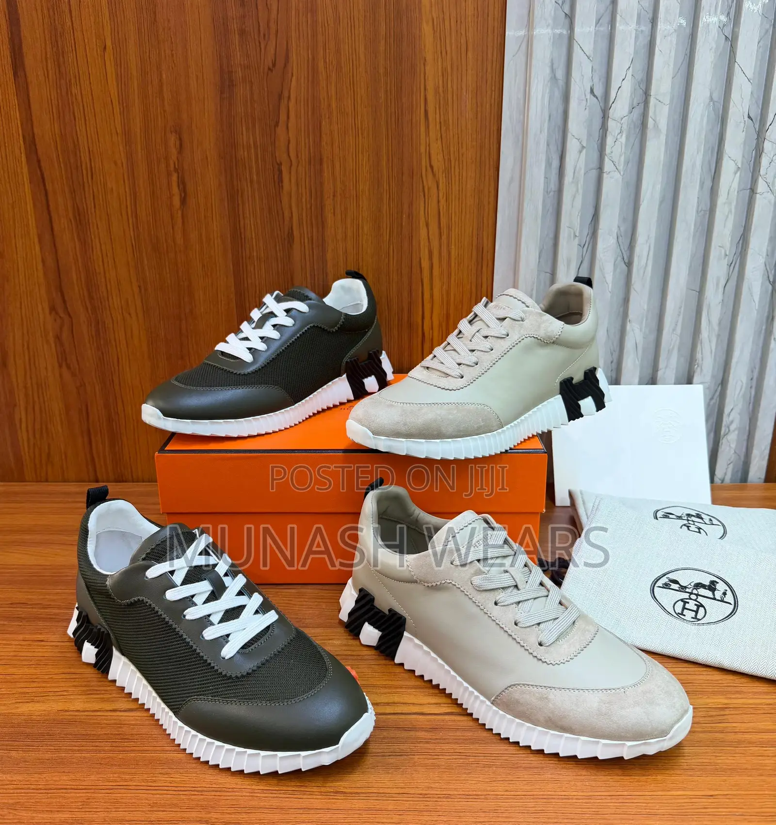 Hermes Sneakers 40-46 Available in Black and Ash
