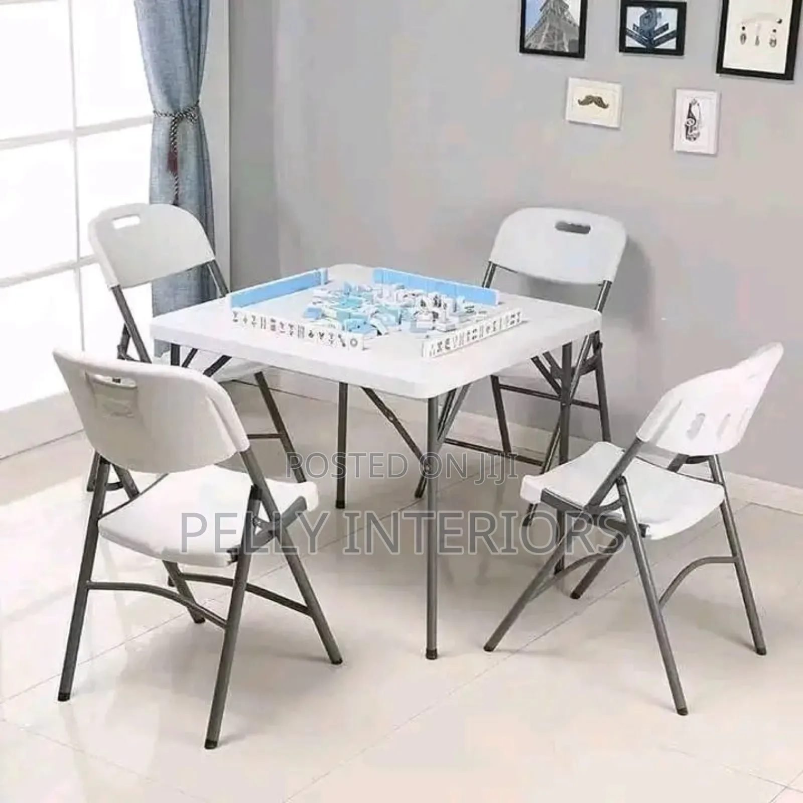 Outdoor Folding Plastic Table With 4 Chairs