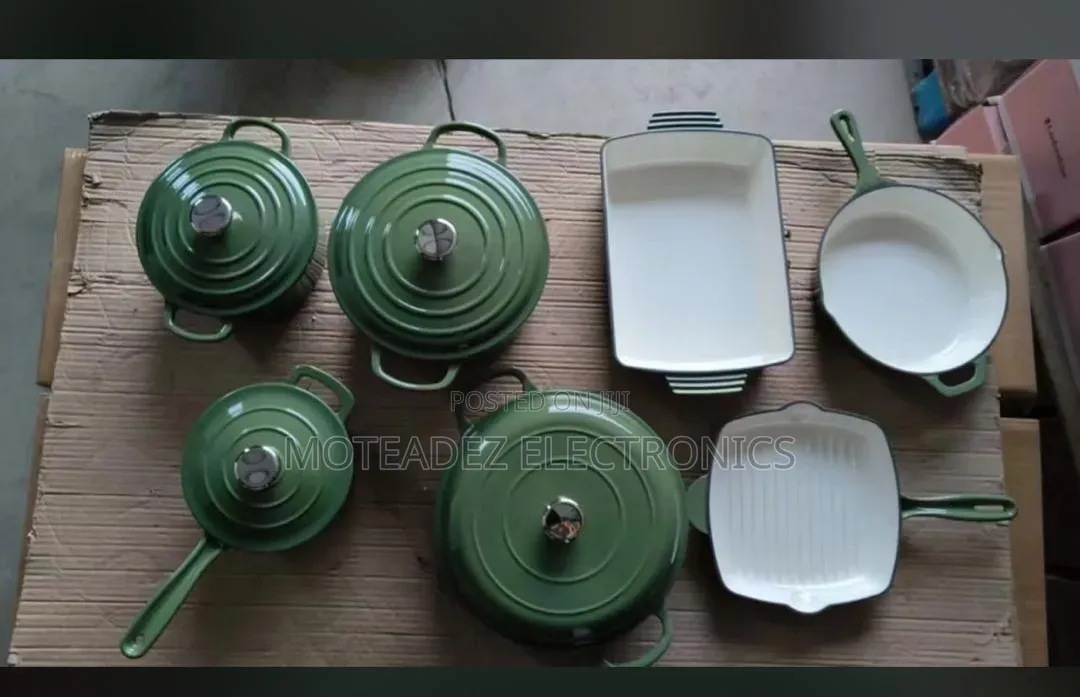 S.Jade 11pcs Heavy Duty High Quality Cast Iron Cookware Set W/Fry Pan