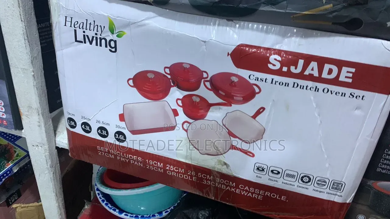 S.Jade 11pcs Heavy Duty High Quality Cast Iron Cookware Set W/Fry Pan
