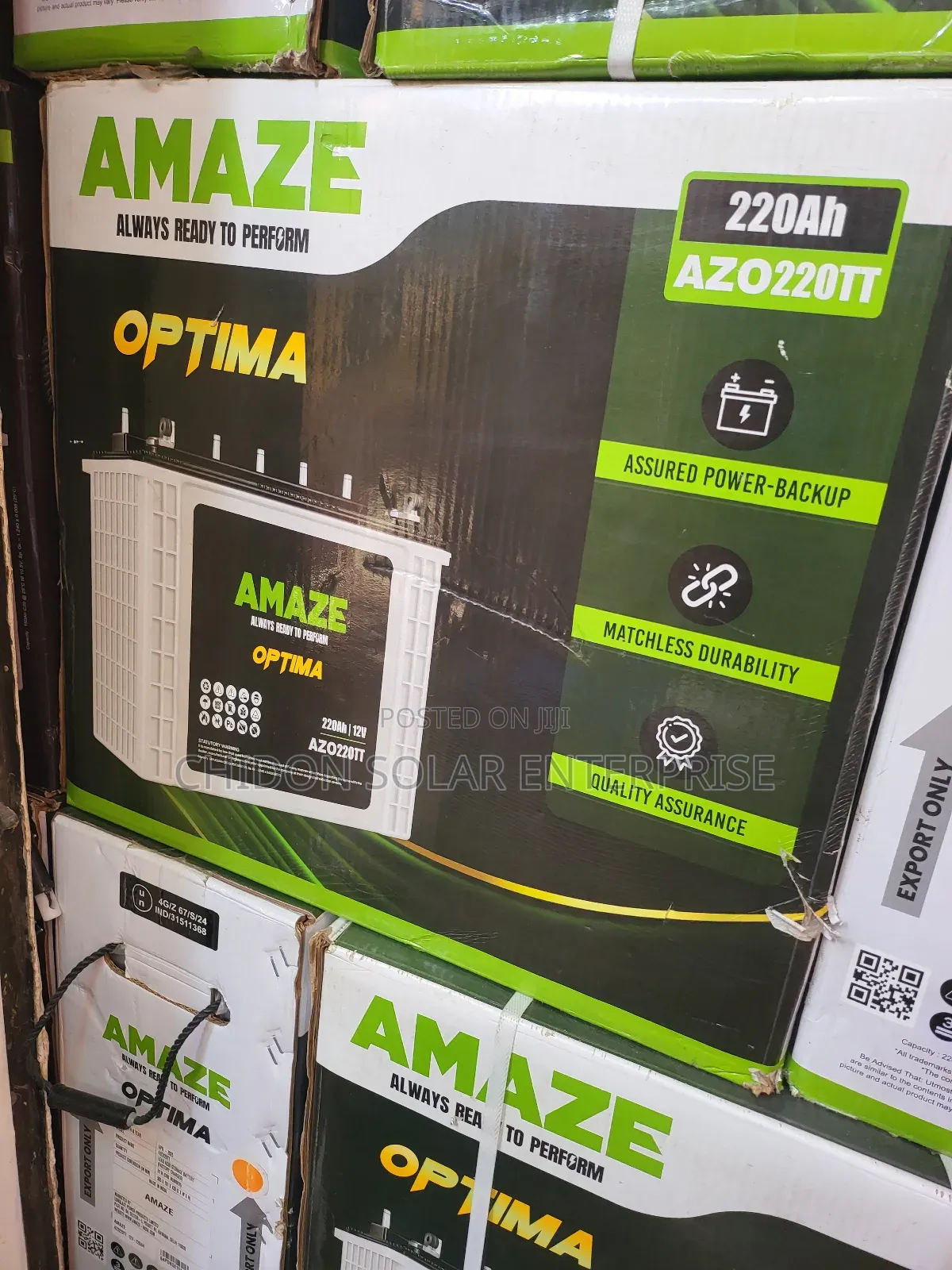220ah 12v Amaze Tubular Battery