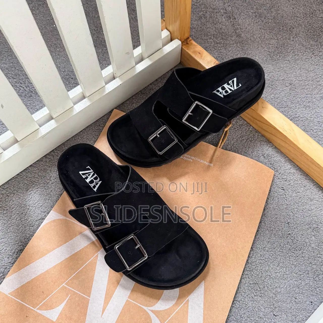 New Zara Buckle Slippers