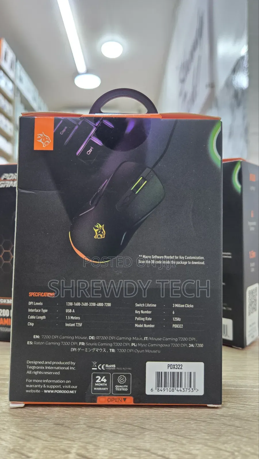 Porodo 7200 Dpi Gaming Mouse