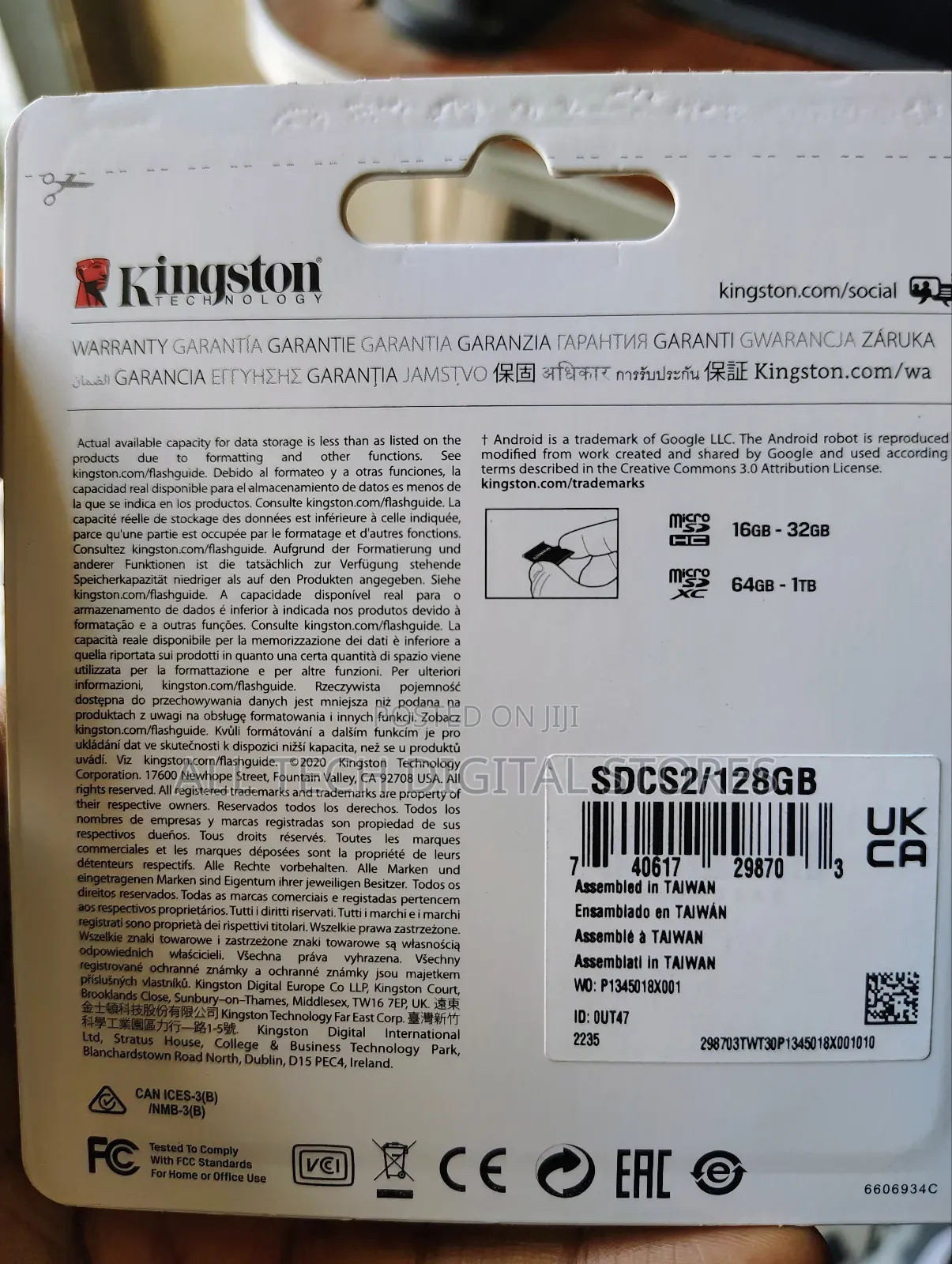 Kingston Technology 128gb 100mb/S Microsd Card