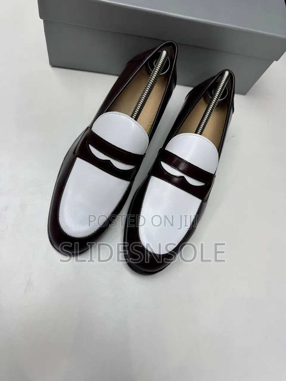 FDCP Two-Toned Brown and White Penny Loafers