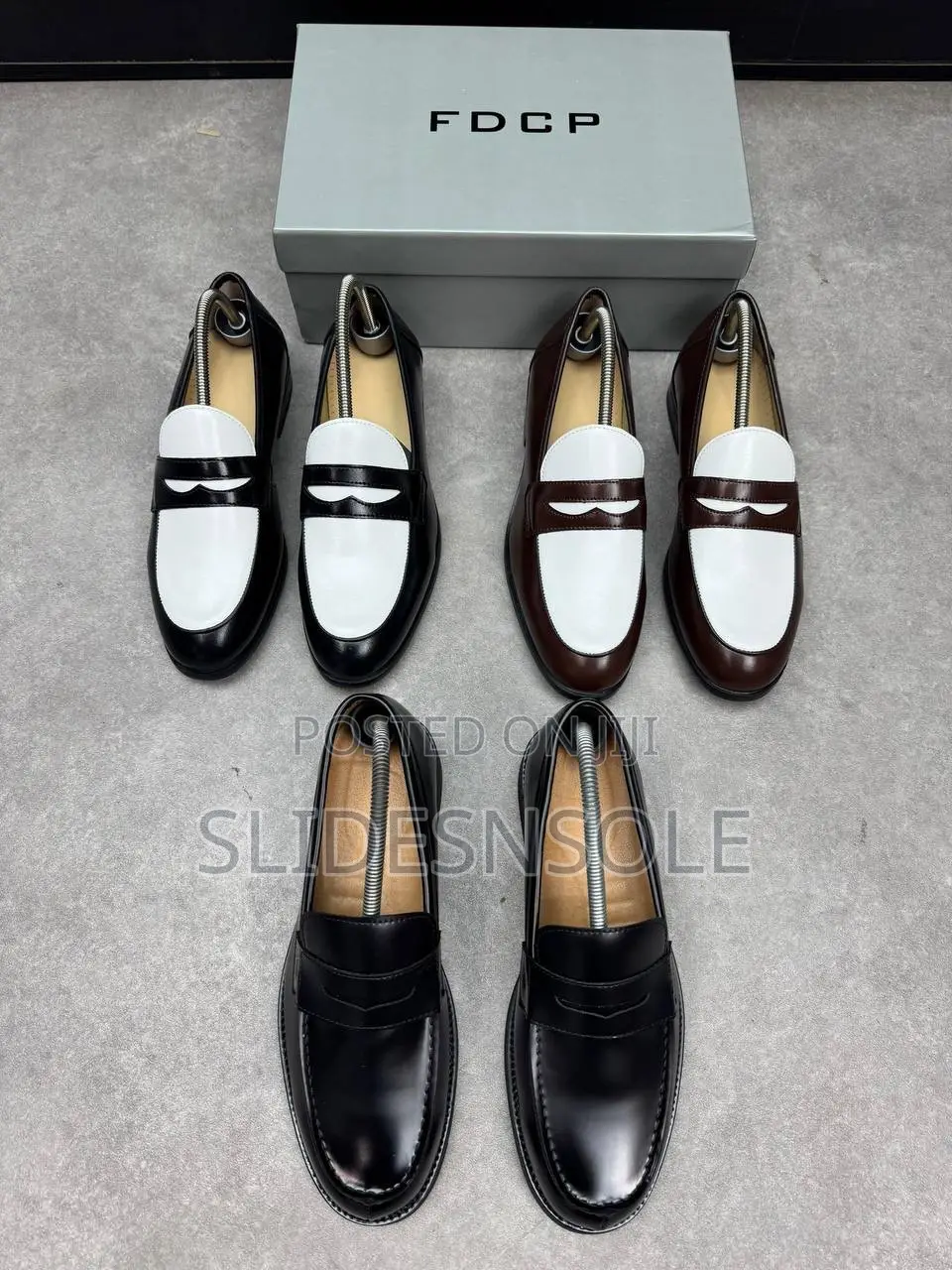 FDCP Two-Toned Brown and White Penny Loafers