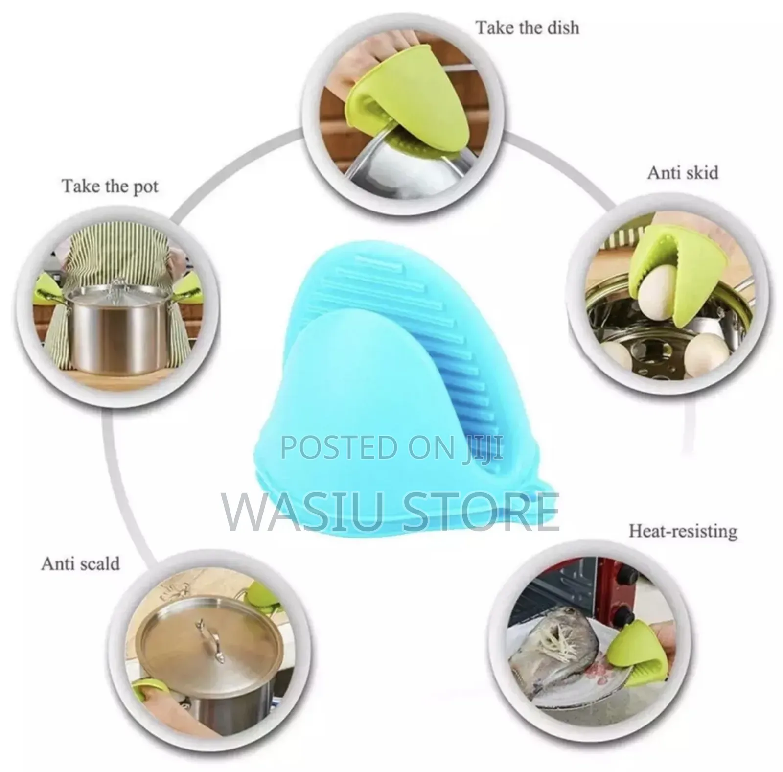 Silicone Oven Mitts Pot Holder Finger Protector Heat Resistance