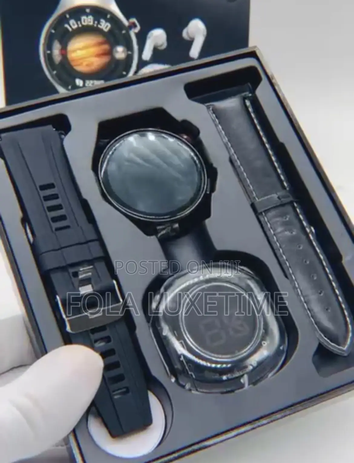 *D21 Round Structured Smartwatch ( With Straps (2) , Earpods ,