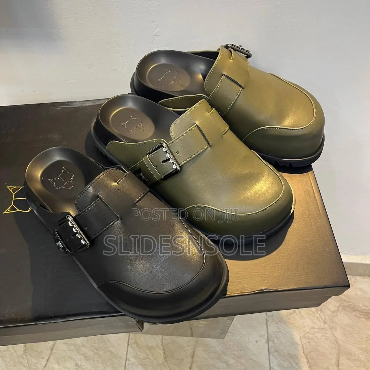 Naked Wolfe "Chunky" Leather Buckle Mules