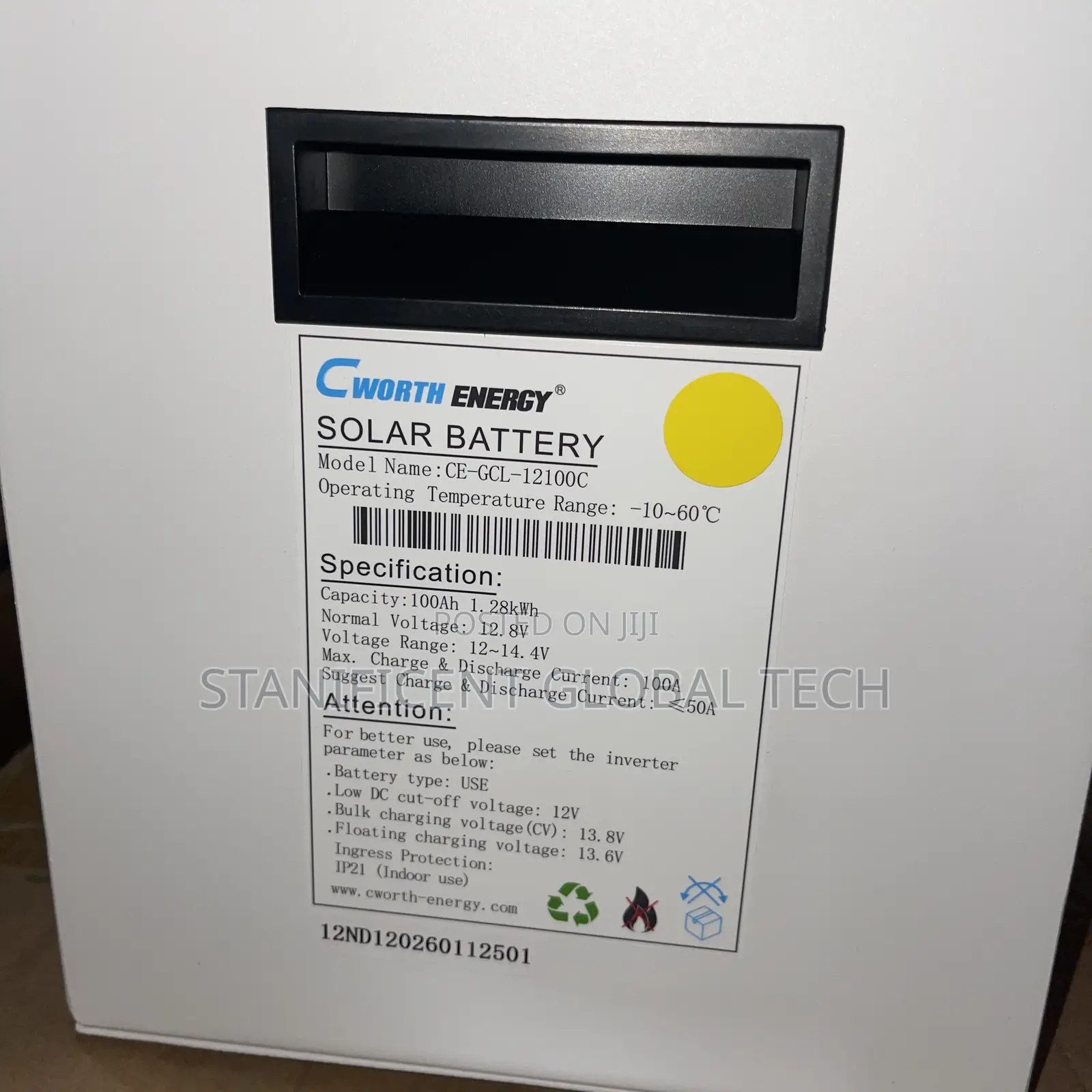 Cworth Energy 12v/100ah/1.28kwh Lithium Battery