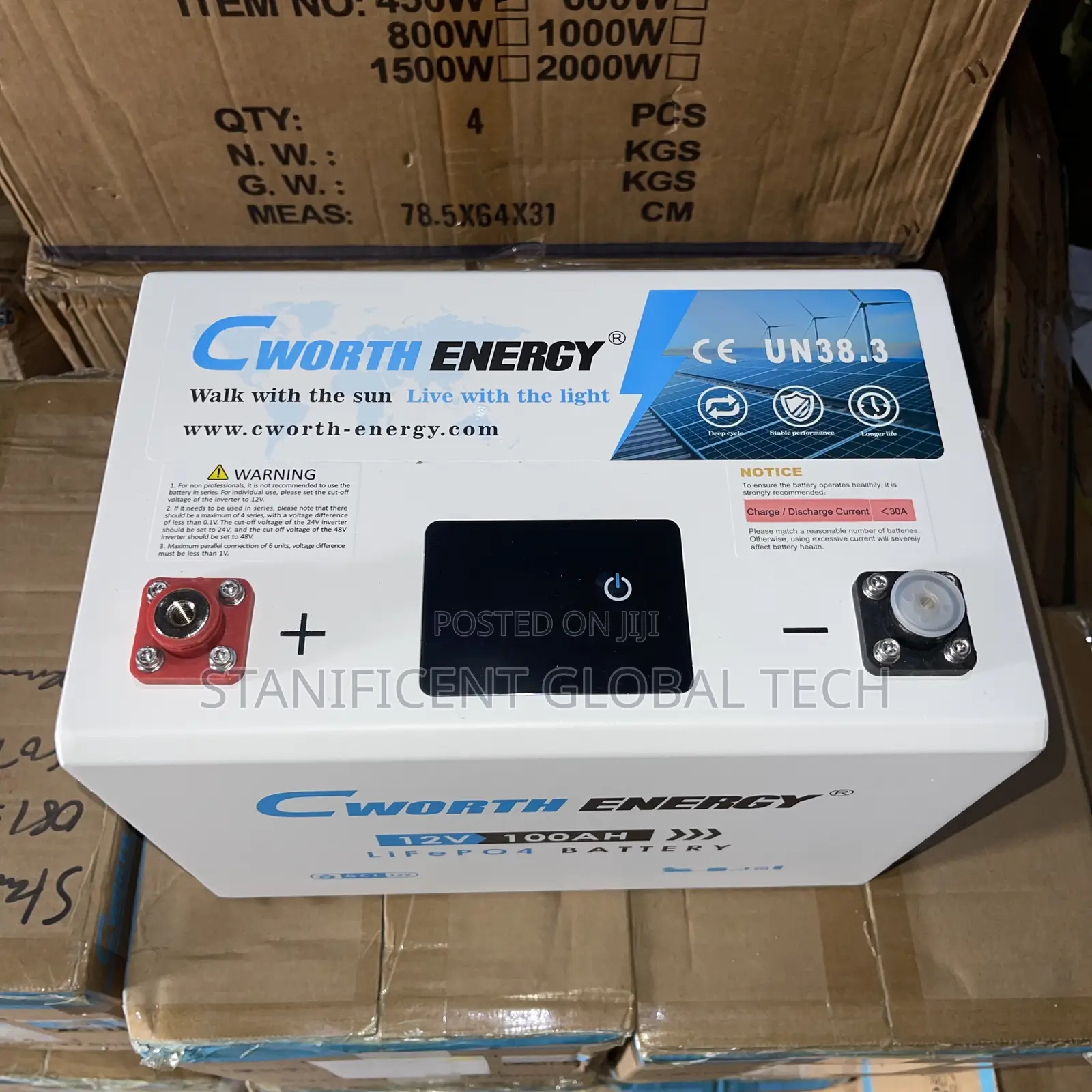 Cworth Energy 12v/100ah/1.28kwh Lithium Battery