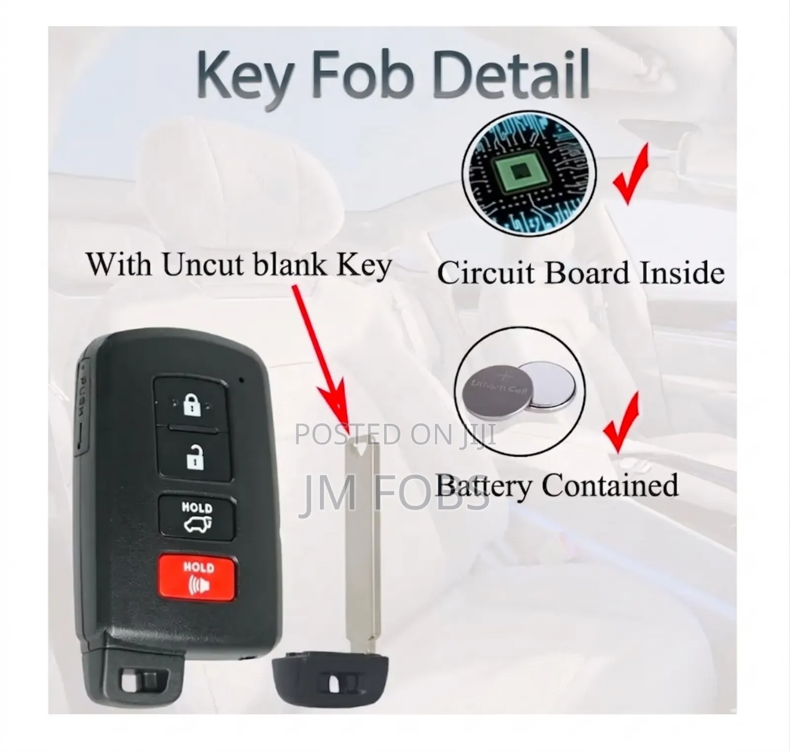 Smart Keyless Entry Fob Transmitter for Toyota Rav4