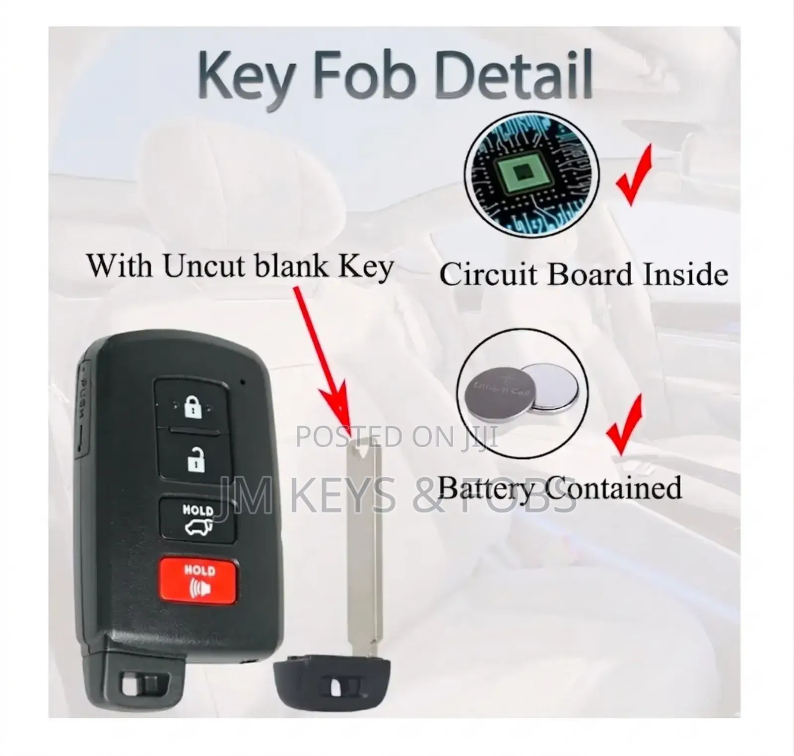 Smart Keyless Entry Fob Transmitter for Toyota Rav4