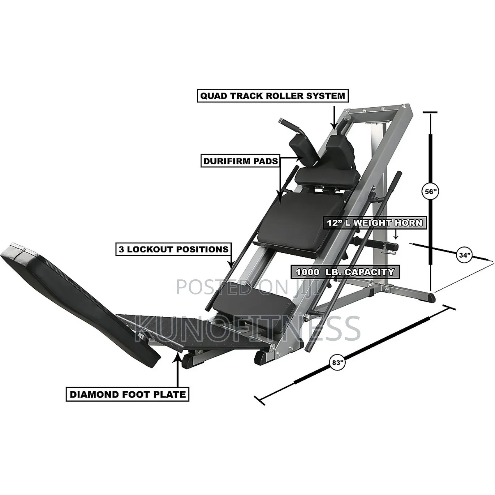 2-in-1 Leg Press Hack Squat Machine | Heavy Duty | Home Gym
